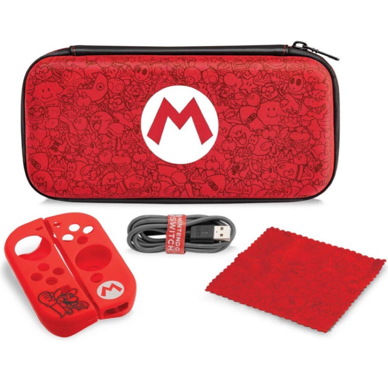 現貨 Nintendo Switch 馬利歐 Mario 收納包 攜帶包 組合包 手把套 擦拭布