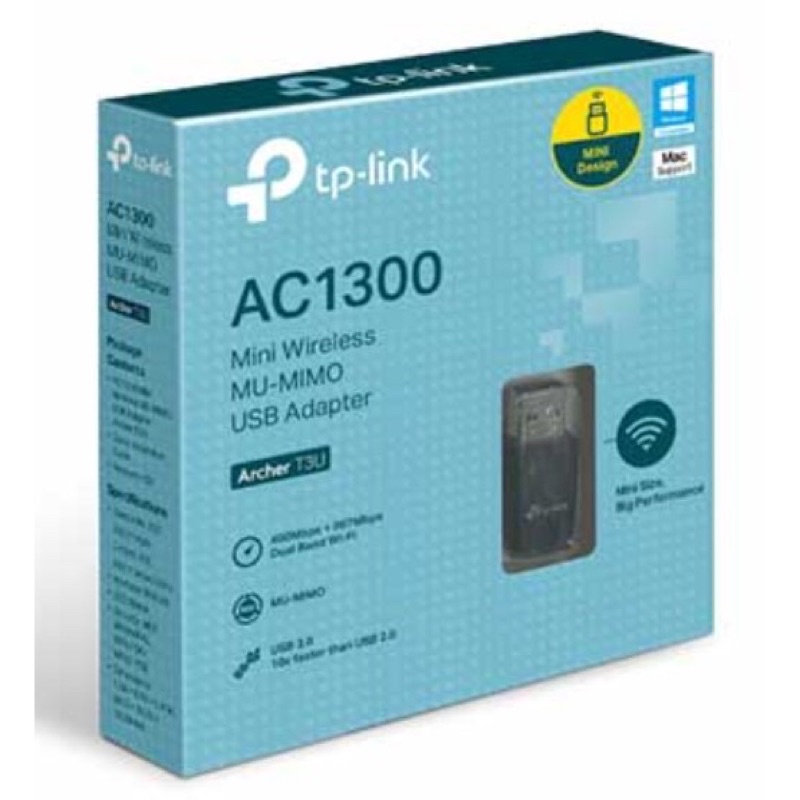 （全新）TP-LINK Archer T3U 400+867Mpbs USB 無線網卡 雙頻 AC1300 迷你型