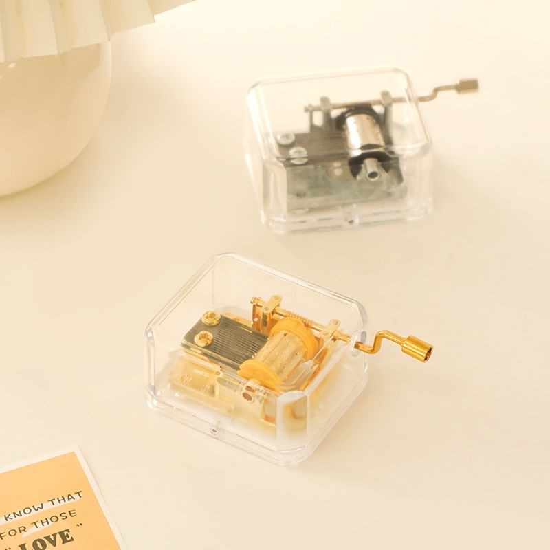 【刻製の家】迷妳創意透明手搖八音盒發條金屬機芯音樂盒閨蜜情侶生日禮物