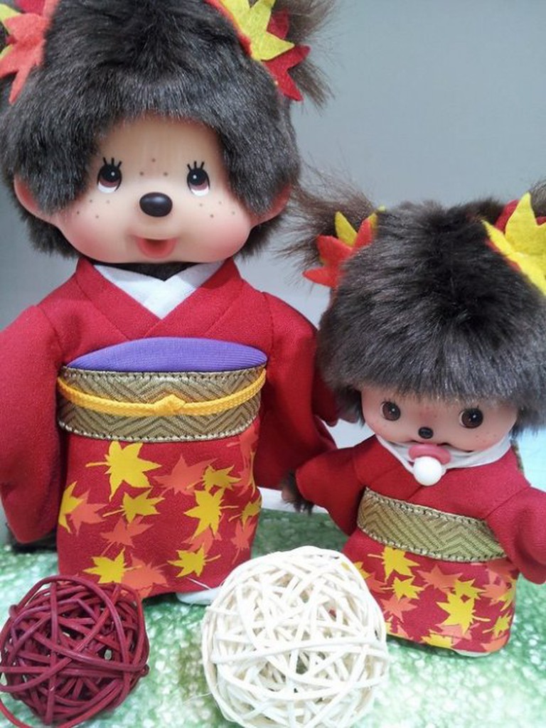 日本BEBI MONCHHICHI紅楓葉和服嬰兒夢奇奇