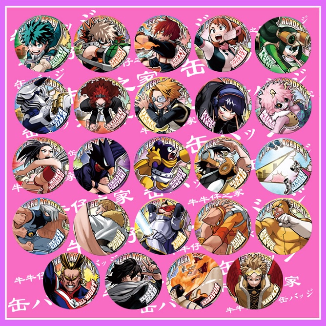 我的英雄學院 徽章 綠谷 爆豪 轟 御茶子 切島銳兒郎 蛙吹梅雨 耳郎響香 常闇踏陰 相澤消太 安德瓦 霍克斯 動漫