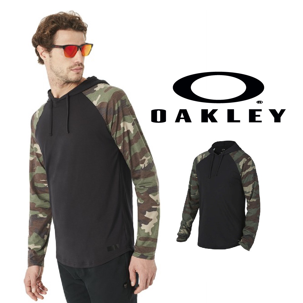 福利品 美國 OAKLEY 男 長袖T恤 連帽迷彩薄長T恤 - 433858【旅形】