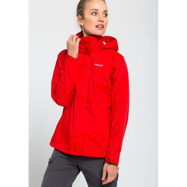 Marmot PreCip Jacket 輕薄防風防水透氣外套-女款紅