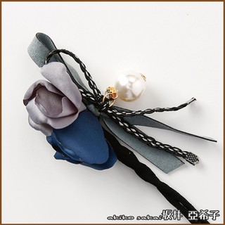 『坂井．亞希子』玫瑰花型珍珠鑲鑽丸子頭盤髮器