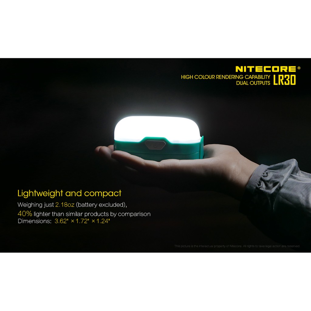 NITECORE LR30 205流明 CRI 高顯色性雙光源 露營燈 營地燈 尾部磁鐵 18650電池 ~王冠攝影社~