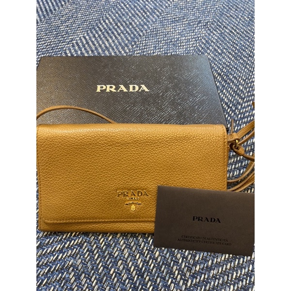 PRADA WOC可揹式錢包（駝色側肩包）