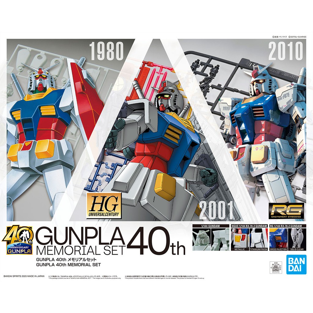 玩具寶箱 - Gundam base 限定 BANDAI Gunpla 40th memorial set 40週年