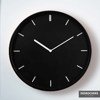 Desrochers｜KURO靜音壁鐘 30cm 現代黑與白刻度靜音時鐘 壁鐘 數字 台灣製造
