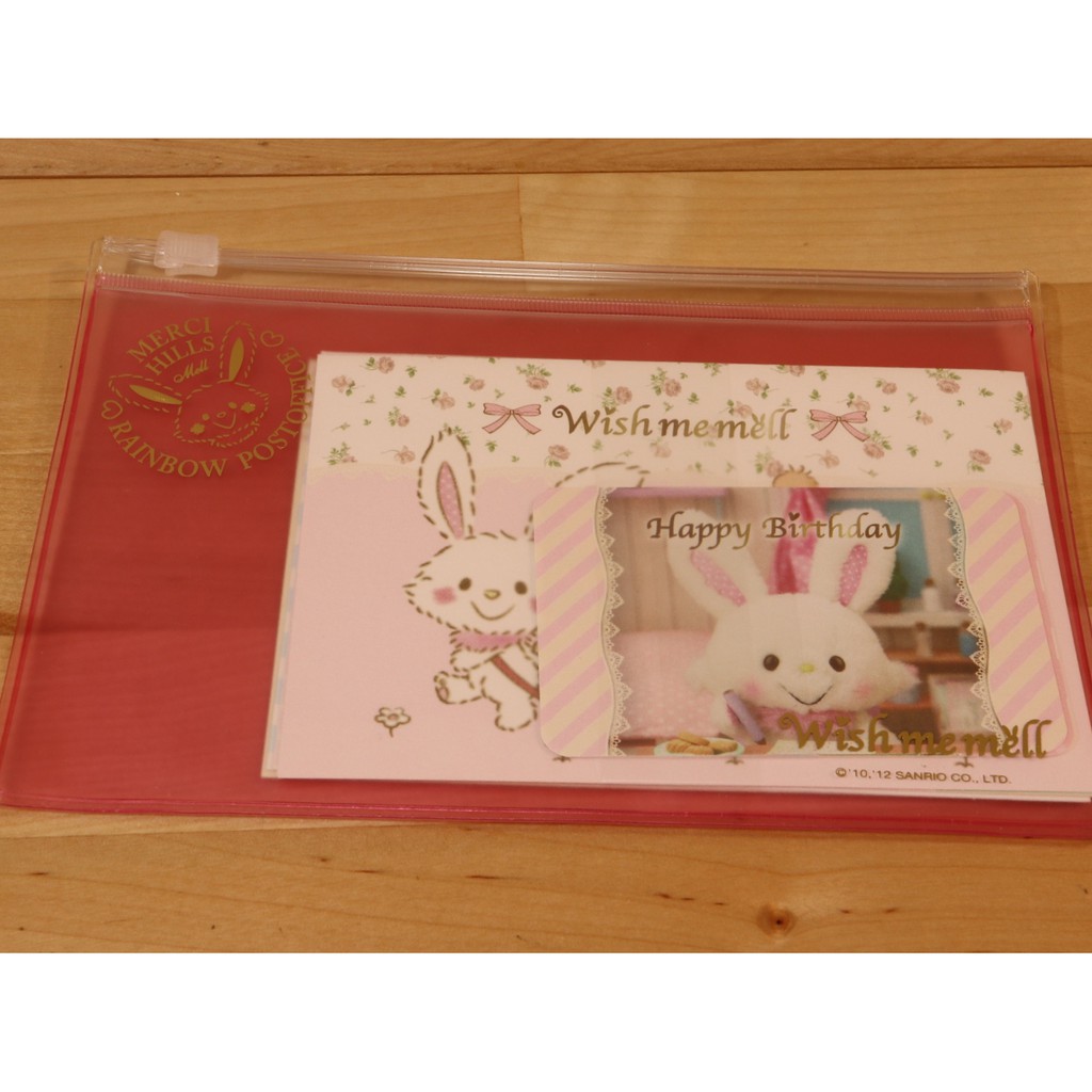 sanrio wish me mell 許願兔 2012年出品 卡片 祝賀卡組 附夾鏈袋 日本製