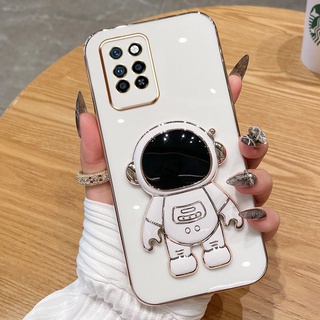 Infinix Note 10 Pro Nfc X695 X695D X695C 馬卡龍色帶高階宇航員支架的豪華電鍍手機