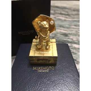MIKIMOTO 御木本 金色珍珠小熊 名片夾 名片座 櫃檯 告示 數字牌 點餐牌