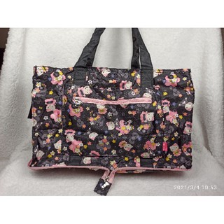 [安小鋪］Hello Kitty 旅行收納袋 摺疊旅行袋 可插拉桿旅行袋 購物袋