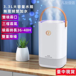 香氛機 水氧機 薰香機 雙噴頭 加濕器 大容量 3300ml 香薰幾 空氣 噴霧加濕機 臺中現貨當天發