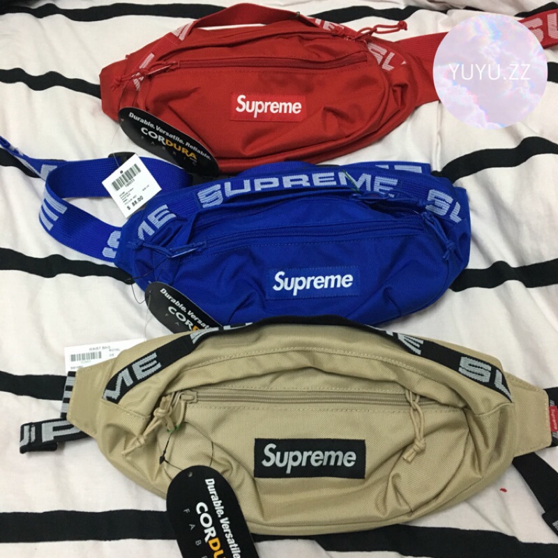 SUPREME 腰包 44th 反光 waist bag 卡其色 紅色 藍色 黑色