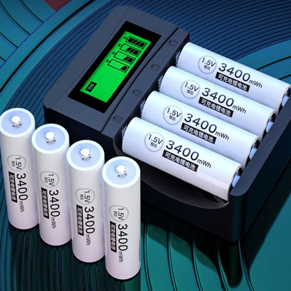 ✔熱銷 5號充電鋰電池可充電電池3400五號AAA大容量7號1.5V充電器