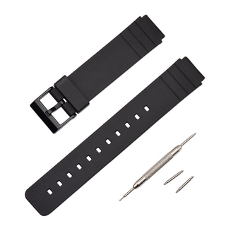 卡西歐 MW-240 MW240 錶帶運動手錶替換黑色防水帶手鍊配件帶工具的軟 TPU 錶帶錶帶