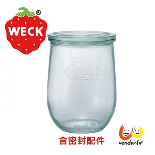 全新現貨德國Weck玻璃罐1062ml附玻璃蓋與密封配件 745 Tulip Jar /保鮮/收納/環保/玻璃保鮮罐
