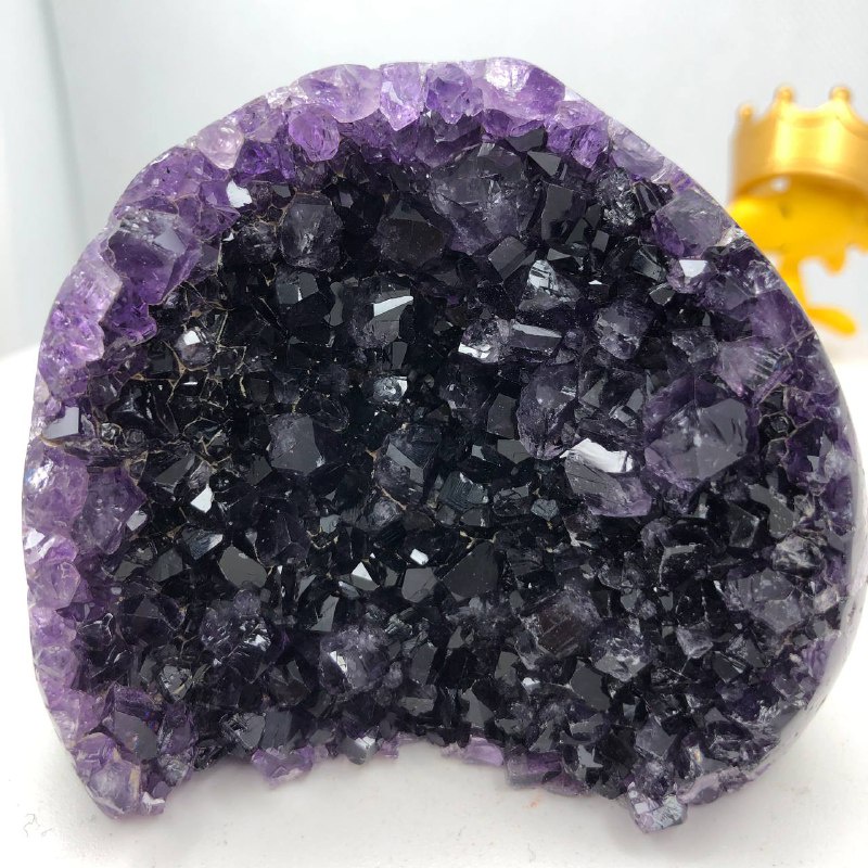烏拉圭  ESP 水晶 頂紫黑 水晶 紫晶鎮 屏風 造形 內凹 後有共生礦