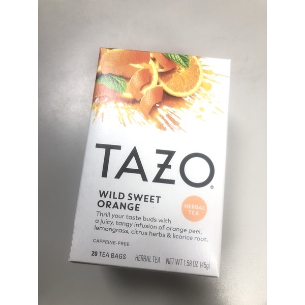 （現貨）Starbucks 星巴克專用 Tazo Teas,  野生甜橙草本茶，無咖啡因(20個茶包/盒）