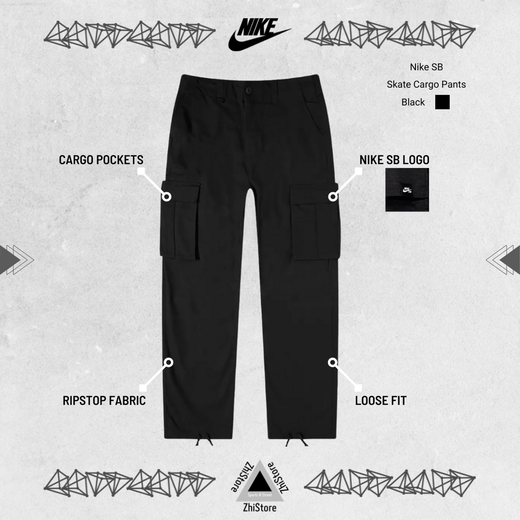 【ZhiStore】Nike SB Cargo Pants 工作長褲 滑板長褲 工裝長褲 黑 CV4700-010