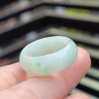 嗨，寶貝銀飾珠寶* 緬甸玉A貨 翡翠飾品☆保證A貨 冰糯種水嫩白底翠飄花 白底青翡翠玉戒 戒指