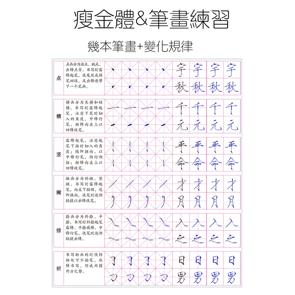 滿額免運台灣現貨 瘦金體字帖硬筆字帖繁體字帖硬筆繁體練習成人臨摹字帖兒童練字本鋼筆書法硬筆書法學生練字 蝦皮購物