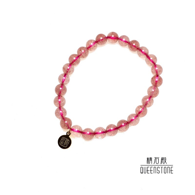 ［精石殿］天然無優化草莓晶設計手鏈/7mm/好人緣/招桃花