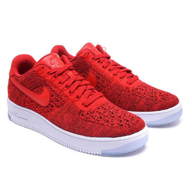 Nike Air Force 1 Flyknit純紅飛線