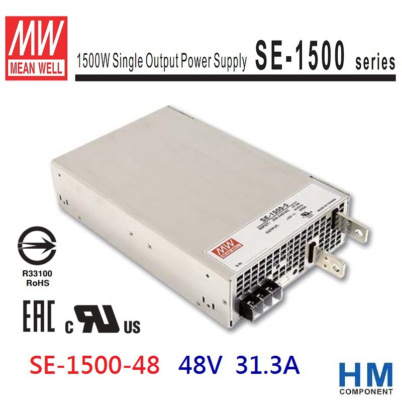 明緯 MW 電源供應器 SE-1500-48 48V 31.3A -HM工業自動化