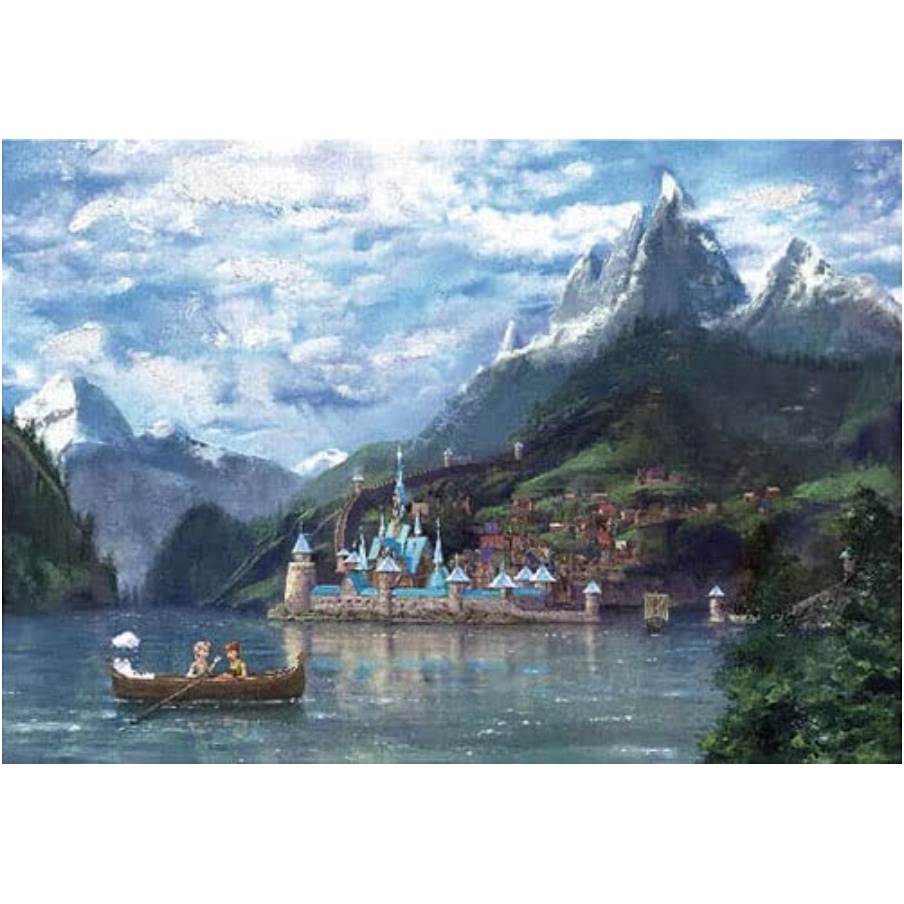 [小樂]蝦皮代開發票 日版 油畫拼圖 Tenyo 冰雪奇緣 安娜 艾莎 城堡 Frozen 迪士尼公主 1000 拼圖
