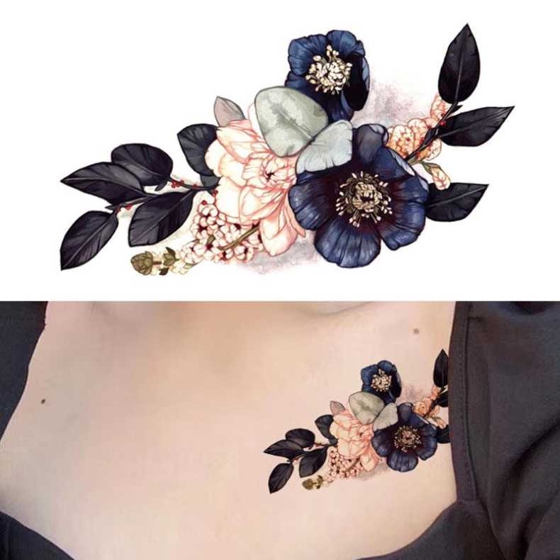 山茶花k38 Wawa Tattoo 小清新微刺青男女防水微紋身貼紙刺青貼紙 蝦皮購物