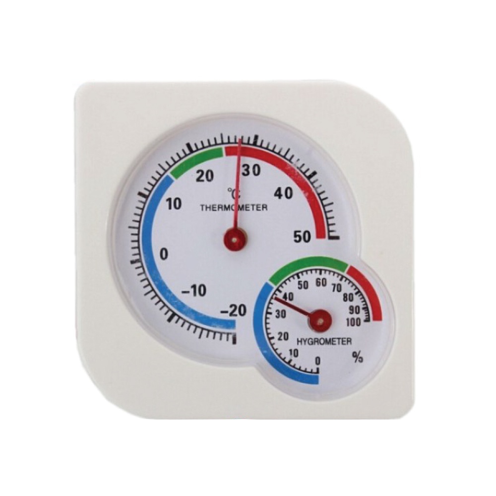 [現貨] 機械式 溫度 濕度計 免電池 指針型 溫度計 白色