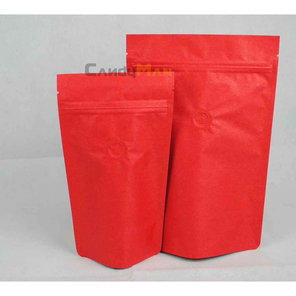 CZ203 繁星系列 紅色 1/4磅 夾鏈站立袋 含單向排氣閥 (100入) 專業咖啡袋 夾鍊氣閥袋 排氣閥
