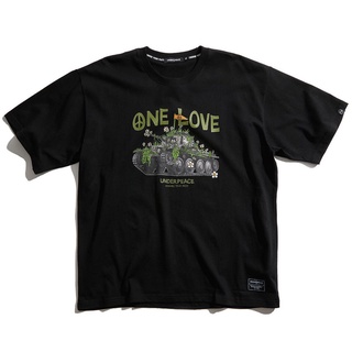 UNDER PEACE 22SS ONE LOVE / TEE 戰車圖像 落肩 短T (黑色) 化學原宿