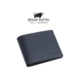 【寧寧精品】台中30年老店 BRAUN BUFFEL 德國小金牛 附零錢袋短夾 暗夜藍 BF347-315-1 男短夾區