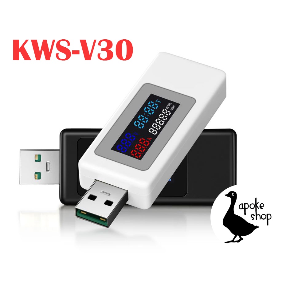 【阿婆K鵝】KWS-V30 MX19 QC USB 3.0 電流 電壓 檢測儀 充電 數位顯示 檢測表 電池容量 測試