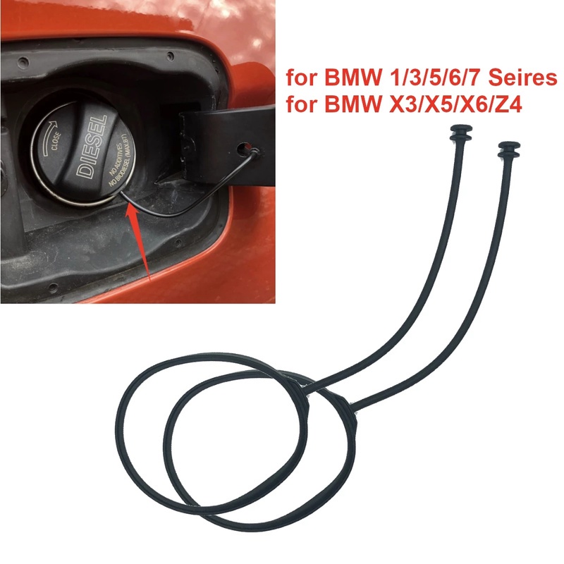 BMW 黑色橡膠油箱蓋拉線, 用於寶馬 1 / 3 / 5 / 6 / 7 系列 / 耐用的油箱蓋電纜吊索空氣帽繩線