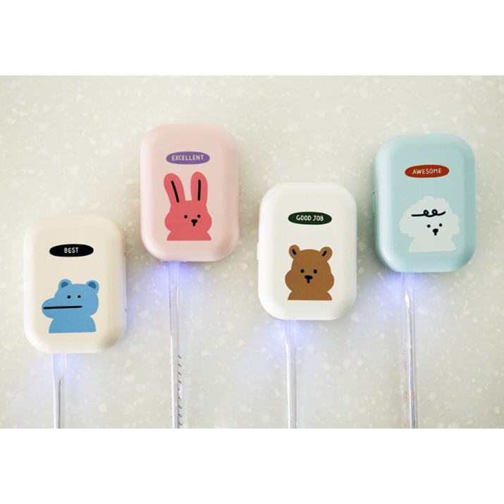 [cream] 現貨💕 韓國 Dailylike 牙刷消毒盒 攜帶式 UVC 紫外線殺菌 辦公室小物 牙刷盒