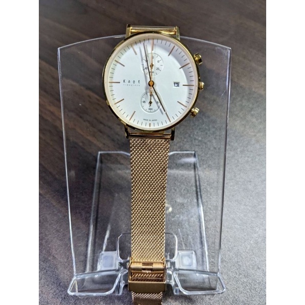 ［日本］Knot 日本製造職人品牌石英機芯藍寶石玻璃鏡面不銹鋼雙錶盤錶帶手錶