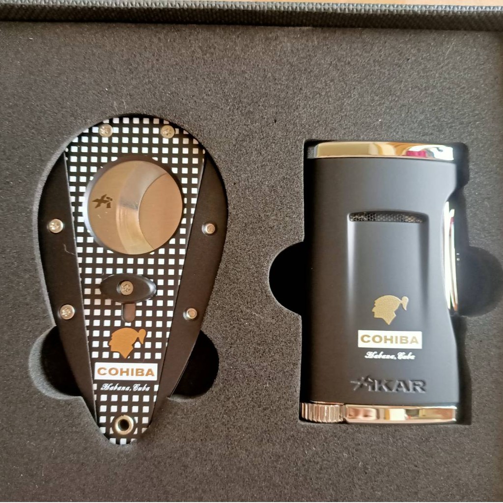 正品 古巴官方禮盒 Cohiba BEHIKE Cutter & Lighter Gift Set(黑色款)