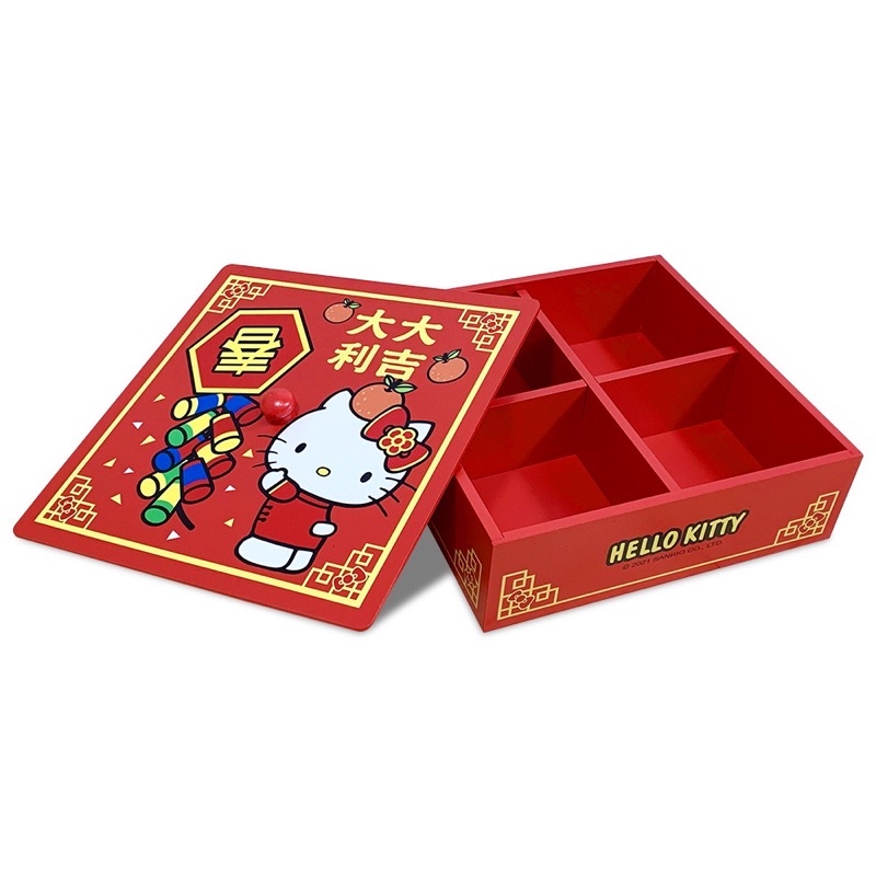 三麗鷗 Hello Kitty 凱蒂貓 喜氣糖果收納盒 糖果盒 過年 新年