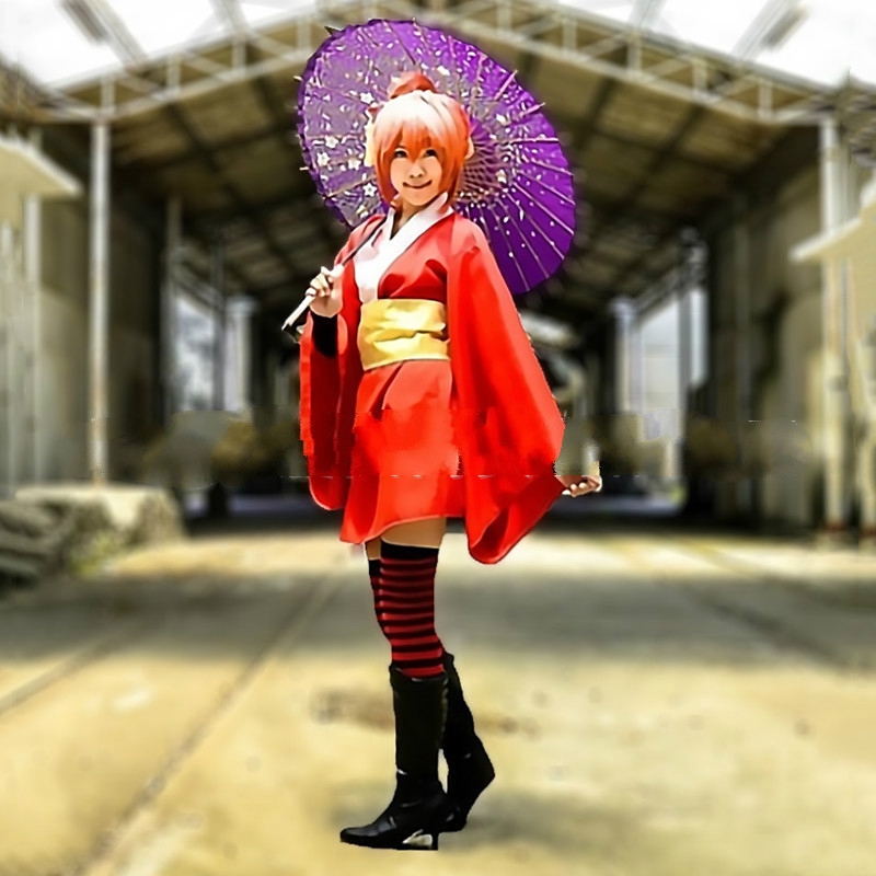銀魂吉原神樂cos服和服萬聖節角色扮演cosplay服裝全套 蝦皮購物