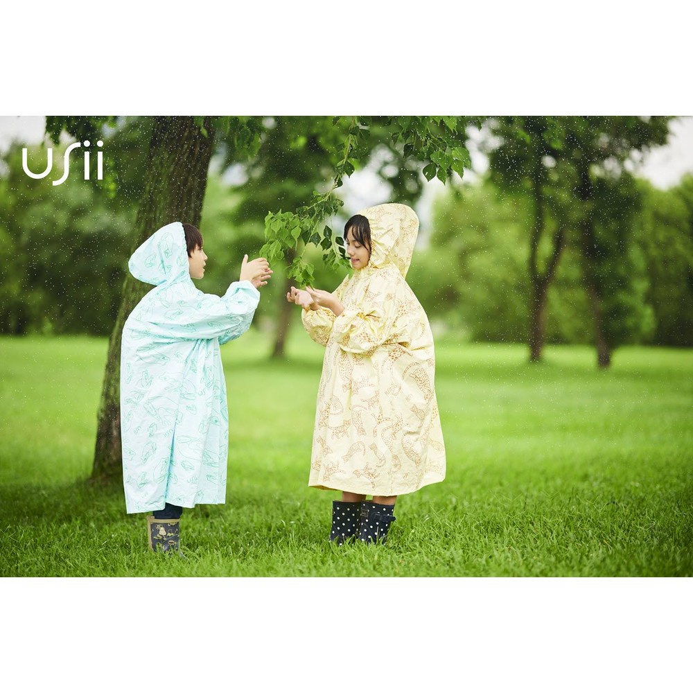 【JOJO】USii 高透氣排汗雨衣兒童印花款 石虎/樹蛙  輕便雨衣