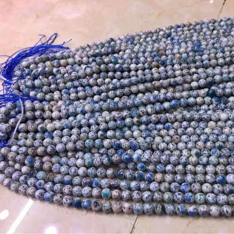 天然巴基斯坦K2 blue 藍銅礦 條珠 K2 療愈水晶 能量石 半成品 串珠 黑雲母 藍銅礦 孔雀石 K2串珠