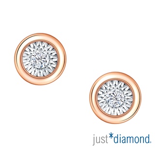 【Just Diamond】Dreamy 18K玫瑰金鑽石耳環-簡約