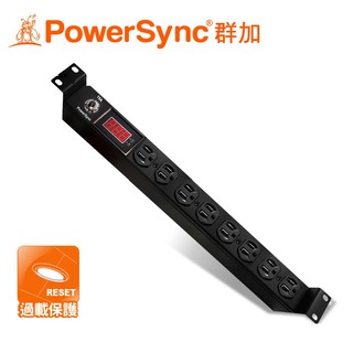 PowerSync 群加 1U8座15A/20A數位型機架電源排插/PDU/延長線/台灣製造/3M(TE8D0030)