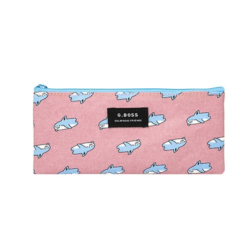 [ARTBOX OFFICIAL] 鯊魚BOSS圖案 多功能收納包 鉛筆盒 (粉紅色)