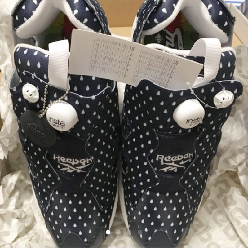 男生 reebok pump 雨滴藍天彩虹 US10