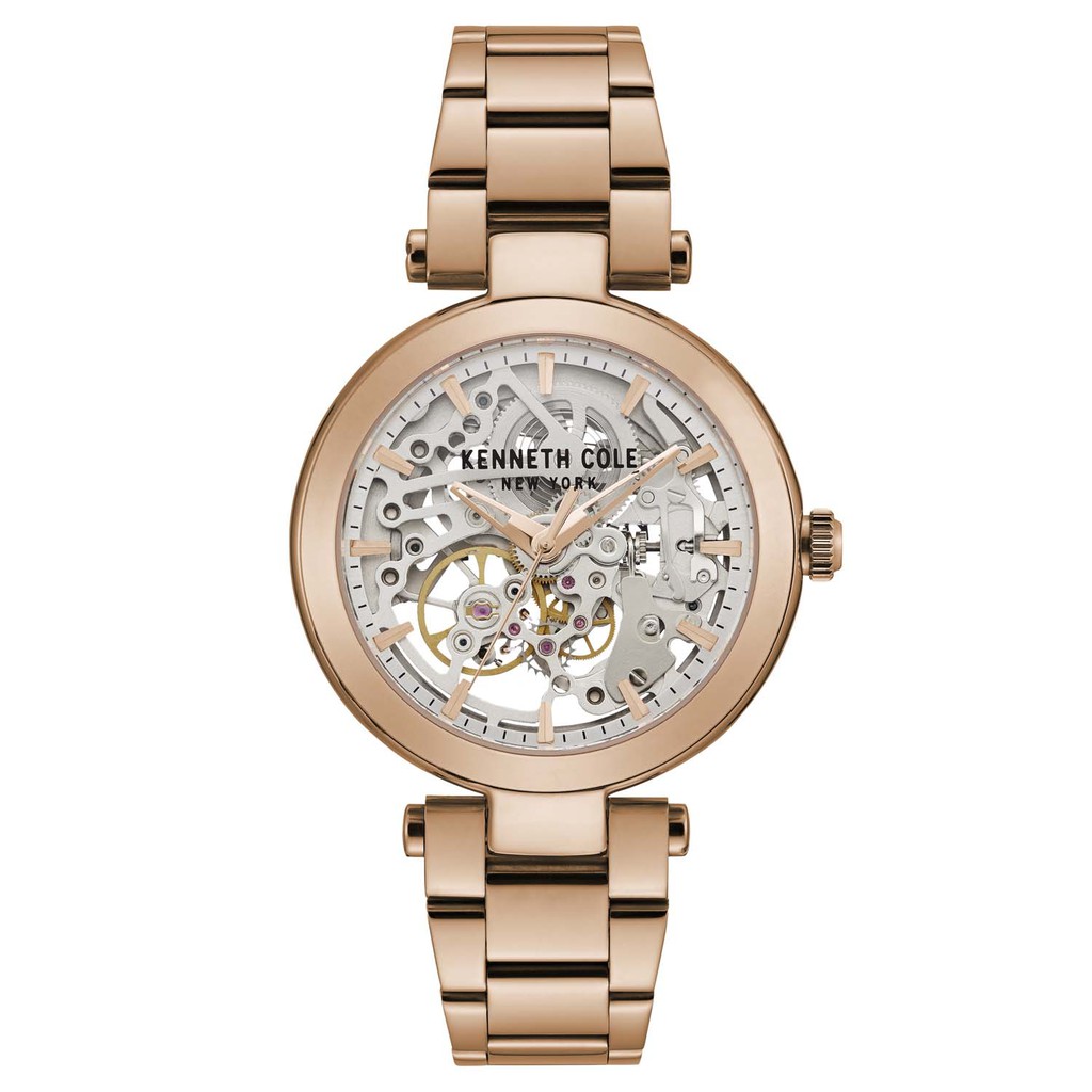 KENNETH COLE 紐約設計精品錶 KC50799002 鏤空設計機械錶 不銹鋼錶帶 玫瑰金時尚女錶 廠商直送
