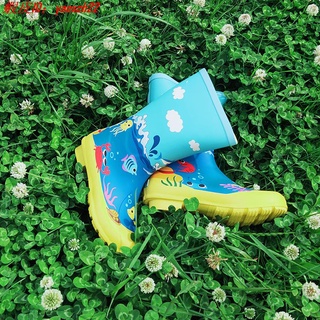 日韓熱銷 特價促銷 LAPPS原創品牌兒童雨靴男童女童卡通海洋動物雨鞋寶寶 防水 防滑